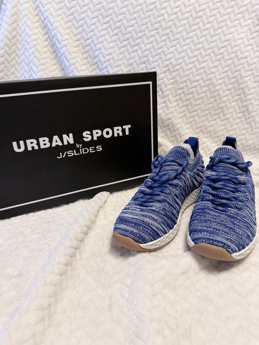 Urban Sport by JSlides Opy Women Size 8.5 Blue 2 Tone Knit Shoes Sneakers